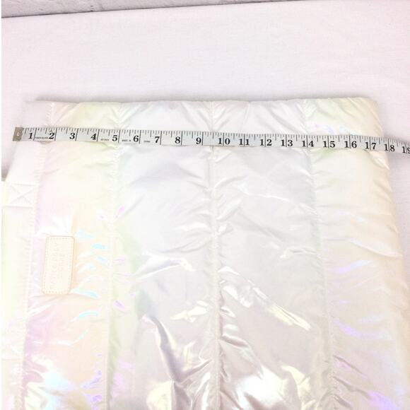 Bath & Body Works Iridescent Puffer Quilted White Double Handle Casual Tote - Picture 9 of 10